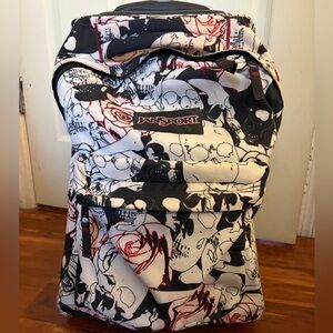 Jansport Black and White Skull Graphic Backpack w/wheels